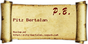 Pitz Bertalan névjegykártya