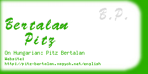 bertalan pitz business card